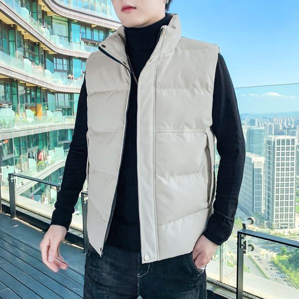 

men's vests large size men autumn thick sleeveless vest jacket waistcoat winter fashion casual warm cotton-padded, Black;white