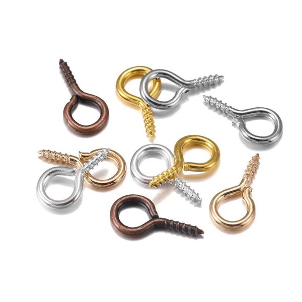 

350pcs mini screw eye pins pearl beads screw threaded hooks eyelets clasps for bracelet diy earrings jewelry making findings f wmtyfj, Gray