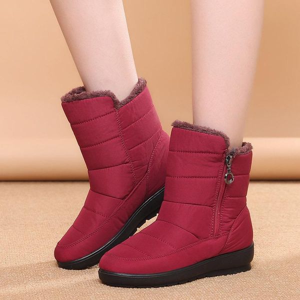 

the new non-slip waterproof winter boots plus cotton velvet women shoes warm light big size 41 42 snow boots fgb67, Black