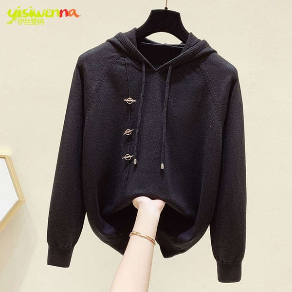 

autumn and winter 2020 new t-shirt foreign style korean version loose outer sweater women's design sense is small, Black