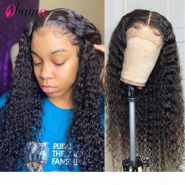 

hd transparent lace front wigs water wave 13x4x1 transparent lace frontal human hair wigs for women 4x4 closure obama, Black;brown