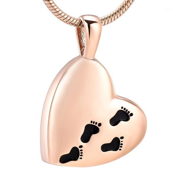 

chains ijd12450 baby feet heart shaped stainless steel cremation keepsake pendant for ashes urn memorial souvenir necklace jewelry1, Silver