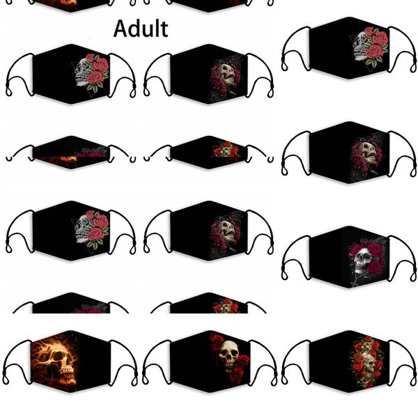 

face printed factory masks halloween skull party rose cover mouth breathable dust pm2.5 washable reusable adjustable 7 p5rmc