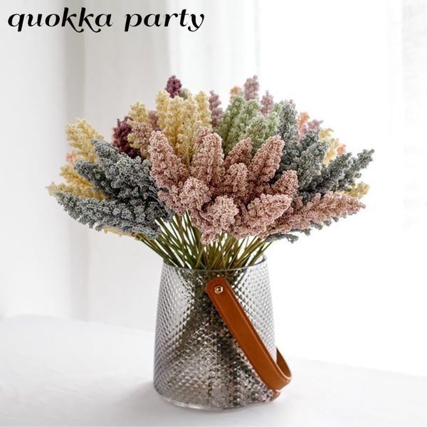 

1 bunch fall home decor artificial fake dried cereal flowers plants for autumn party wedding home decoration new year wreath1