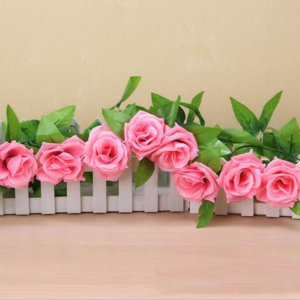 

decorative flowers & wreaths 250cm fake silk roses ivy vine artificial with green leaves for home wedding decoration hanging garland decor