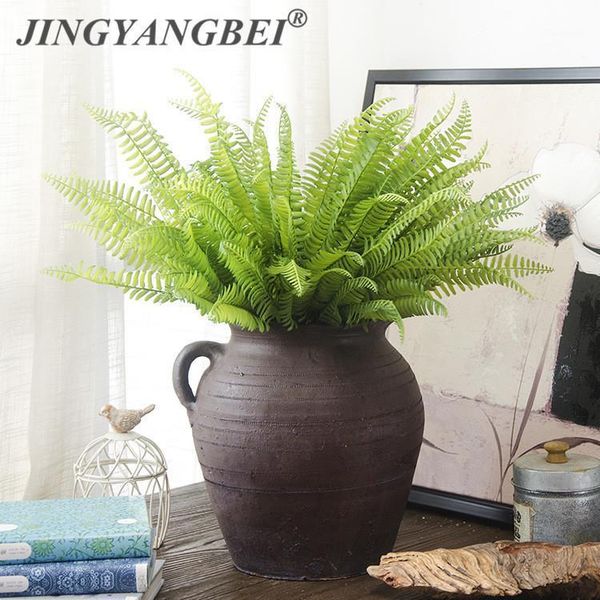 

41cm 43cm simulation adornment grass green plant pot plants hanging row grass fern leaf persian leaves wall planted decoration1