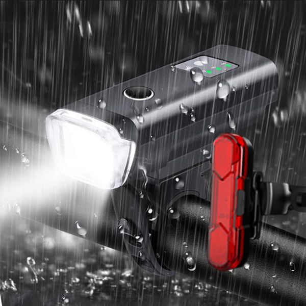 

smart induction bicycle front light set usb rechargeable rear light led cycling headlight waterproof lamp for bicycle