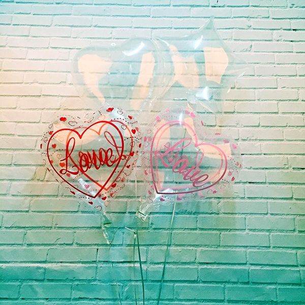 

18 inch love heart transparent aluminum film balloon wave ball heart shaped love wedding wedding party ballons decoration bbyuka homebag