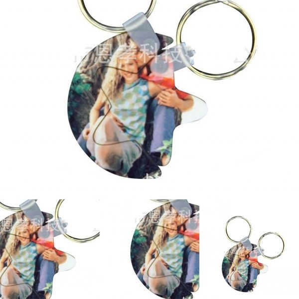 

metal key buckle sublimation blank cute diy pattern chain mdf star moons shape knapsack ring gift 3 4exb l2