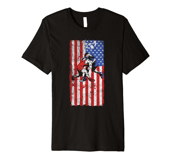 

design wrestling american flag distressed wrestler graphic t-shirt print round neck man sport hooded sweatshirt hoodie