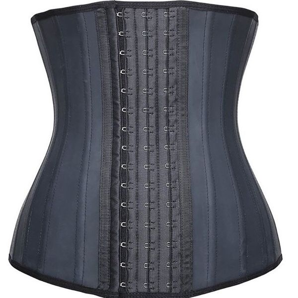 

women's 25 steel boned waist trainer cincher latex underbust corset waste tummy control waisttrainer slimming sheath belly wait lj20120, Black;white