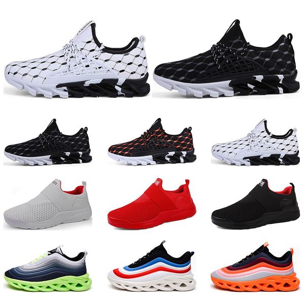 

mens outdoor fashion running shoes balck white red green orange sports jogger athletic shoes size 40-46