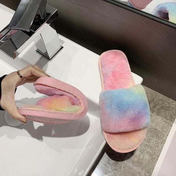 

slippers women's home plush keep warm winter slipper ladies flat shoes 2021 indoor soft comfort faux fur female footwear1, Black