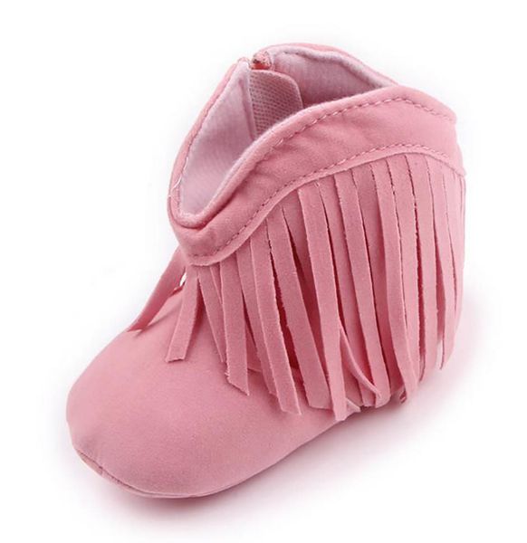 Girl Walkers Baby First Boy Stivali in camoscio sintetico Toddler Fringe Nappa Inverno Stivali caldi Scarpe a metà polpaccio 0-12M 6 colori Regalo di Natale infantile