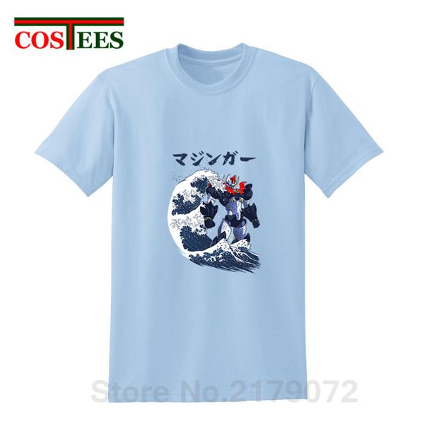 

sport 2019 new arrival japanese kanji mazinger wave t shirt men anime robot wave t-shirt japan manga mazinger teeshirt hombre camiseta