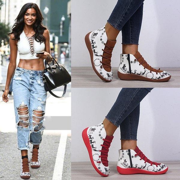 

explosion-3d printed christmas elk nv pi xue casual short boots 35-43 martin boots women's lady shoes -40, Black