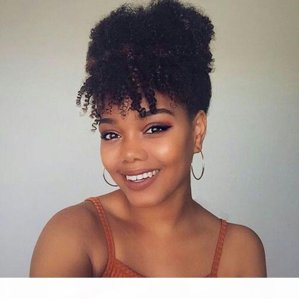 

120g afro kinky curly human hair ponytail for black women brazilian virgin hair drawstring ponytail hair extensions 10-16 inch shipdrop