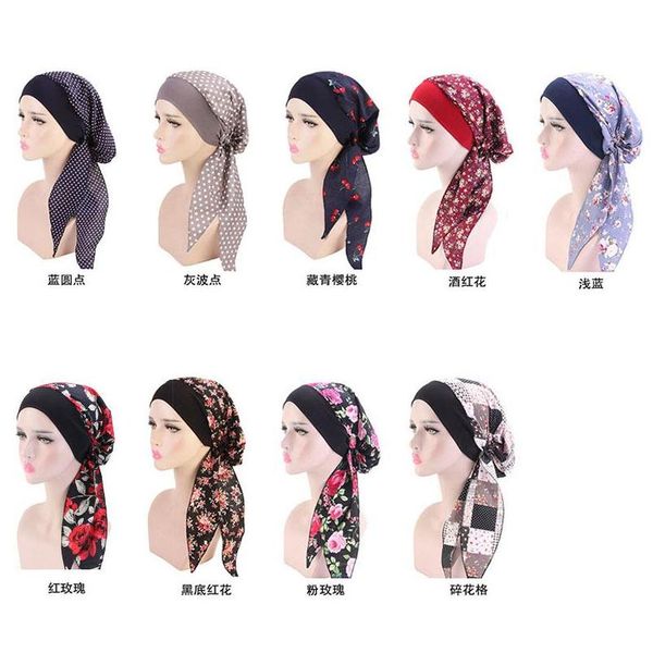 

new women elegant king flower elastic mesh turban chemo cap beanie head wrap head muslim s wmtckb lihuibusiness, Blue;gray