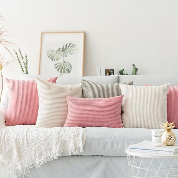 

solid pillow case corduroy flocking velvet cushion cover pink grey home blue pillow cover decorative soft coffee lumber1