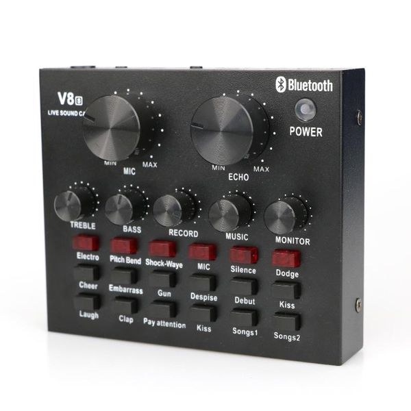 

profession external sound card audio interface for computer phone microphone karaoke live dj sound mixing console voice changer