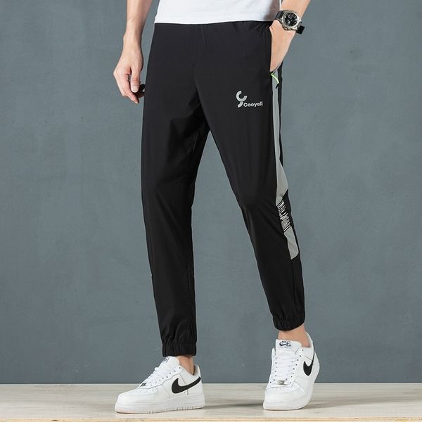

fxqeq high quick ice silk casual casual tights sports pants tights thin men's korean version trend summer for corset closure quality dr, Blue