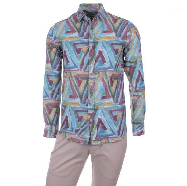 

men's dress shirts gentilbay men's crayons pattern digital printed cotton purble slimfit long-sleeve sport classic shirt dpd1011, White;black