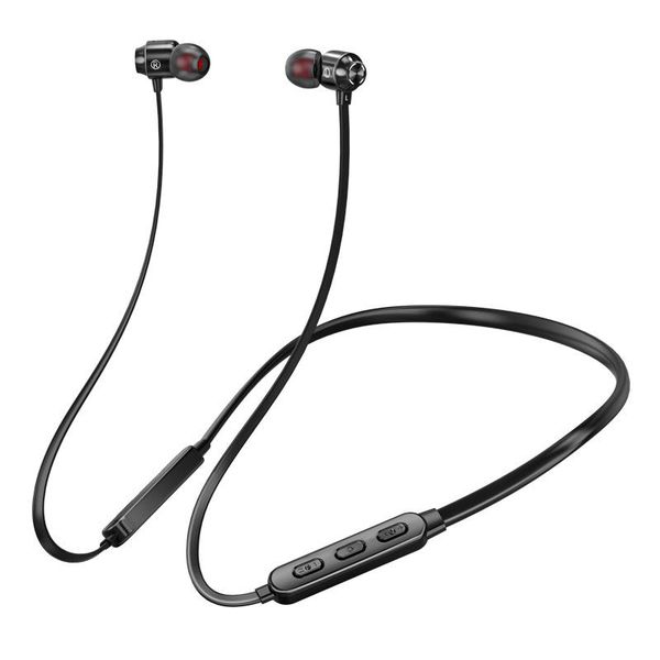 

hifi neck-mounted wireless sports headset hanging neck sports bluetooth 5.0 in-ear metal headset magnetic button