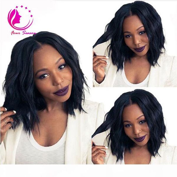 

10''-18'' natural wave brazilian virgin hair u part wigs short bob human hair upart wigs natural color for black women c, Black;brown