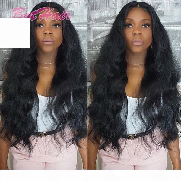 

bythair body wave full lace & front lace wigs with baby hair virgin peruvian human hair wavy wigs density 130%, Black;brown