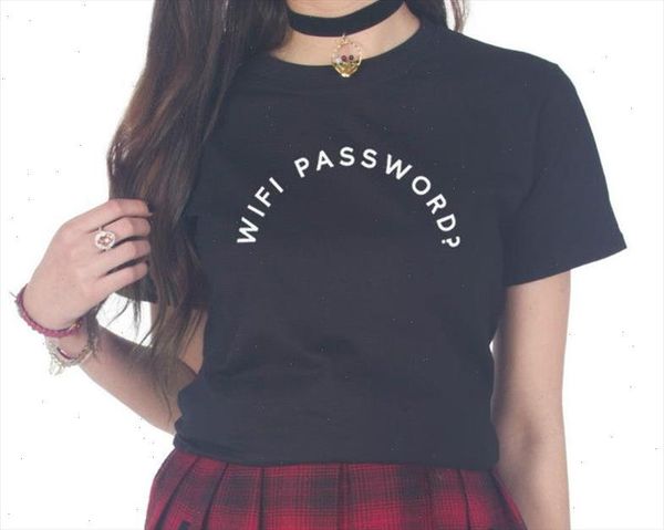 

wifi password letters print women tshirt cotton casual funny t shirt for lady tee hipster drop ship z 701, White