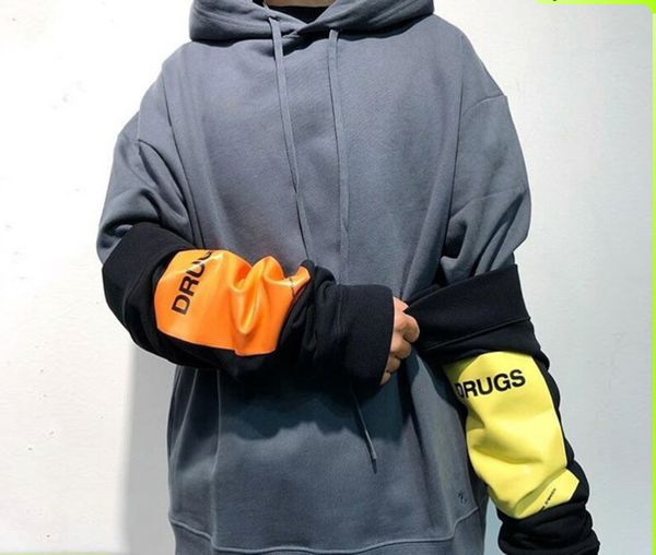 

men's hoodies []b. n independent raf new sleeve smoky simons letter loose men's and women's sweater ins hoodie, Black