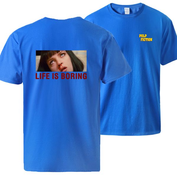 

sport pulp fiction tshirts life is boring print mens summer spring short sleeve t shirts sportswear 2020 man brand loose fit tees