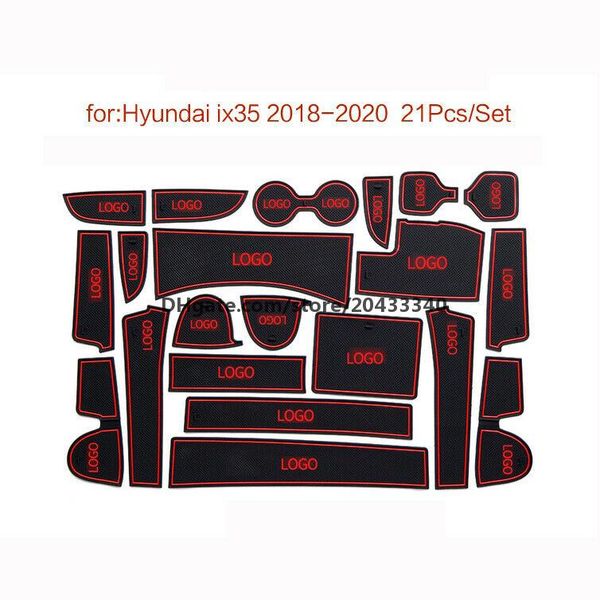 

car gate slot pad water coaster interior non-slip cup mats for hyundai ix35 2018