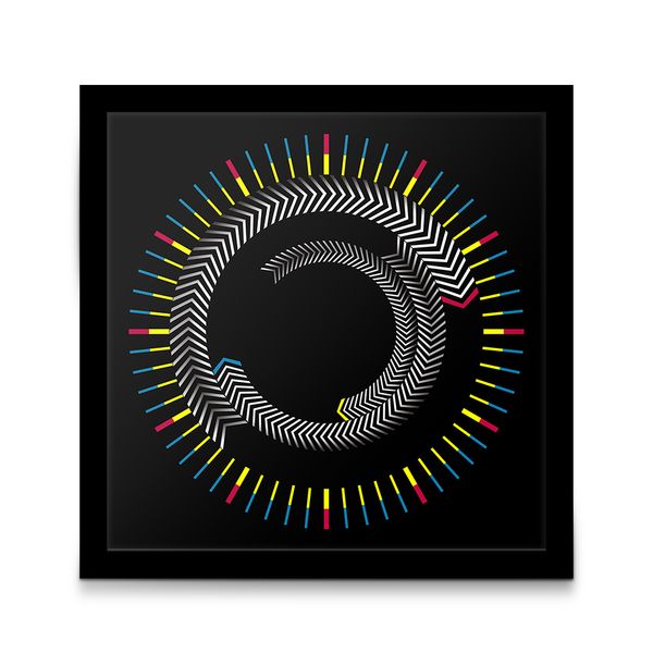 Neuheit Holz Zeitrahmen Quadratische Tischuhr Rotierende Platte Pfeile Bunte Wanduhr Modernes Design Desktop-Grafik-Kunst-Uhr LJ201204