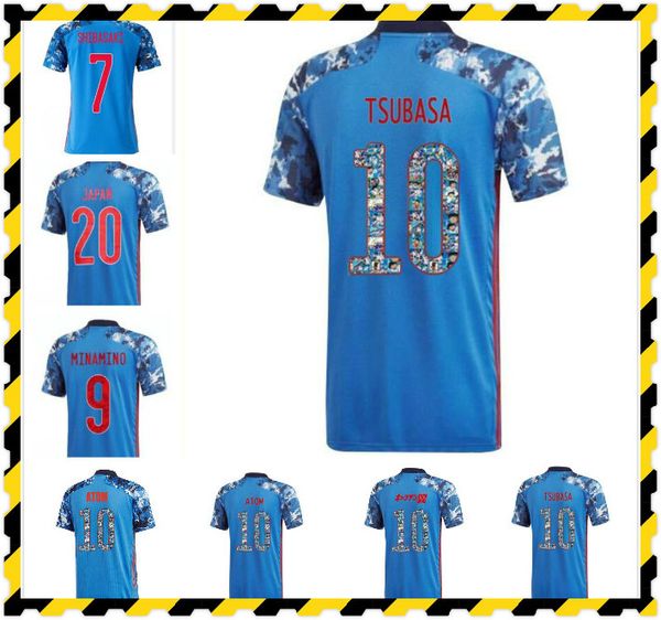 

2020 japan soccer jersey home away #9 minamino nagatomo soccer uniform mens #10 nakajima kubo honda football shirt, Black;yellow