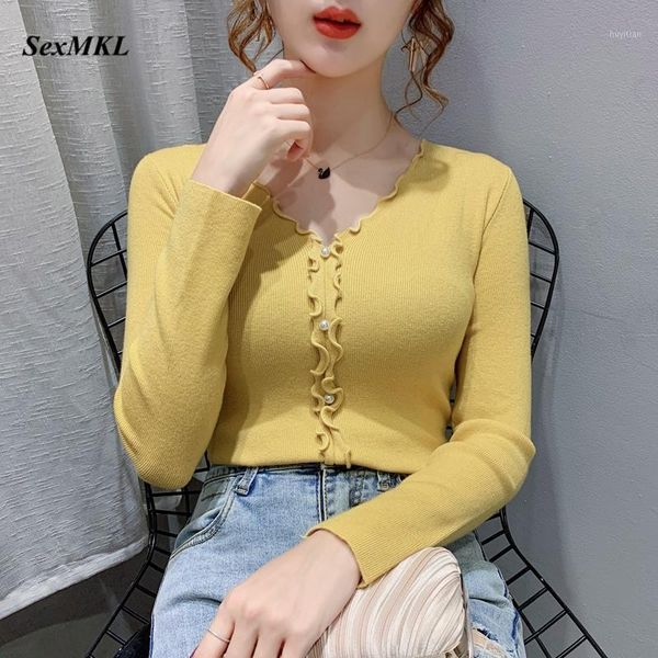 

women winter basic pullovers 2020 fashion long sleeve casual purple sweaters korean clothing elegant v neck knitted ladies 1, White;black