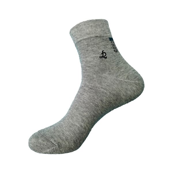 

men's boxed socks men's mid-tube pure cotton embroidery breathable deodorant sweat absorbing antibacterial leisure sock 038929, Black