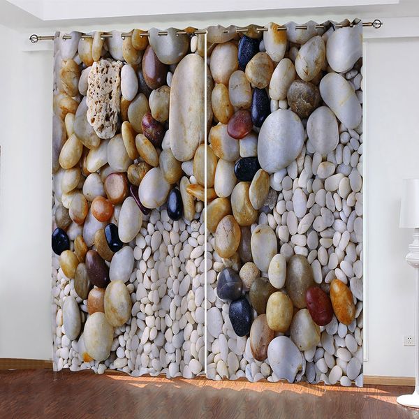 

3d curtains custom bright colored pebbles p printing blackout curtains for living room bedroom 3d curtain deco