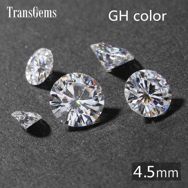 Transgemems 1piece 4.5mm Ghollless rodada corações e flechas cortar laboratório cultivado moissanite diamond pedra solta para jóias fazendo y200620