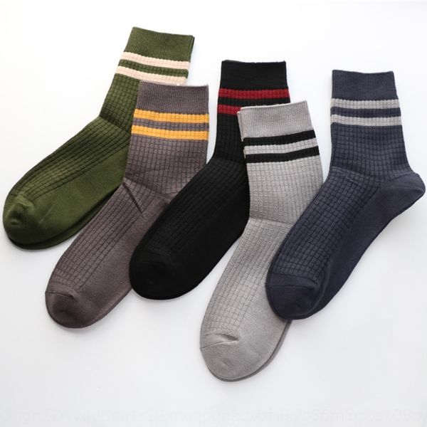 

eedfo songkou men's cotton double needle socks business autumn and winter high-end 2020 men's cotton mid-calf sweat-absorbent sock, Black
