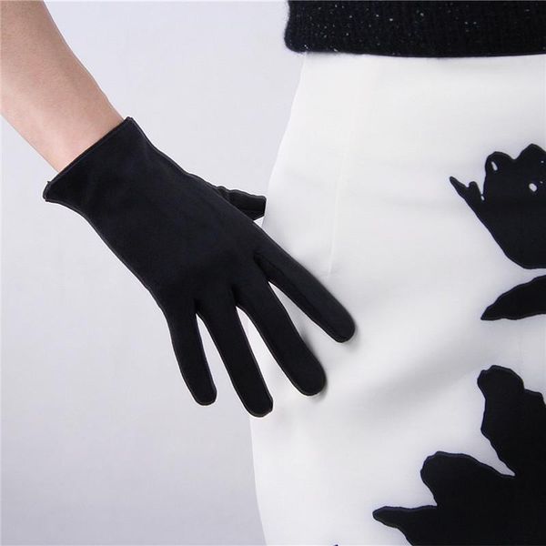 

five fingers gloves suede 21cm matte black scrub emulation leather female basic short section women wjp31, Blue;gray