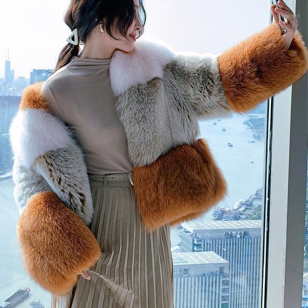 

natural ladies real women jacket winter warm fur coat1, Black