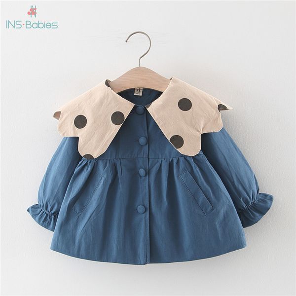 

newborn jacket autumn coat for girls korean infant baby girl coats long sleeve 12m-3y kids clothing outwear outfit 1029, Blue;gray