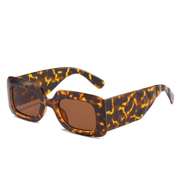 

sunglasses rectangle vintage woman sunglases wide legs ladies personality black white leopard glasses anti-uv400 gafas de sol, White;black