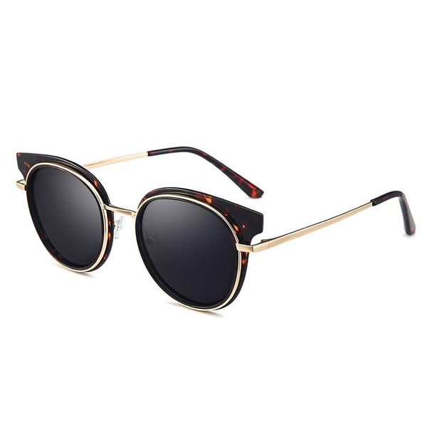 

Fashion cat's eye polarized sunglasses TR frame metal leg sunglasses for men and women in Europe and America, White;black