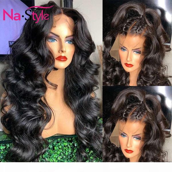 

body wave front for black women 13x4 250 lace wig high density human wigs pre plukced with baby hair remy, Black;brown