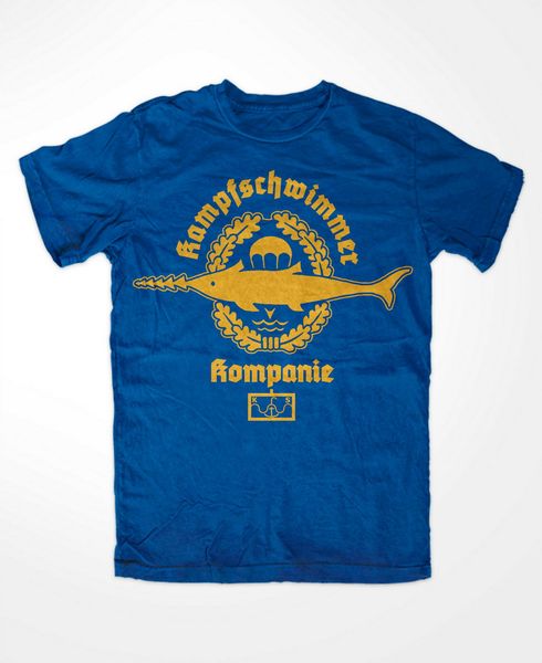 

frogmen company tee t shirt blue print gold eckemforde soldier saw fish 11 colors 8 sizes t-shirt sport hooded sweatshirt hoodie