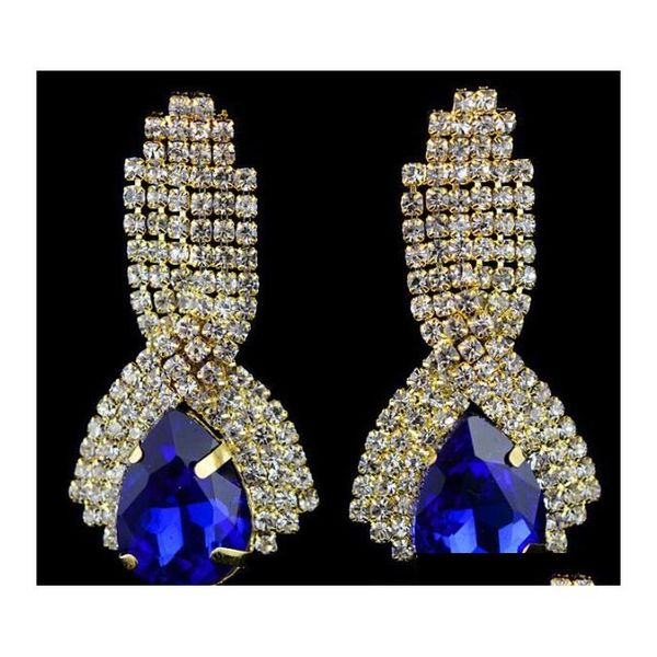 

fashion gold wedding earrings long crystal water drop big earrings for women brides vintage chandelier e sqczty dh_seller2010, Silver