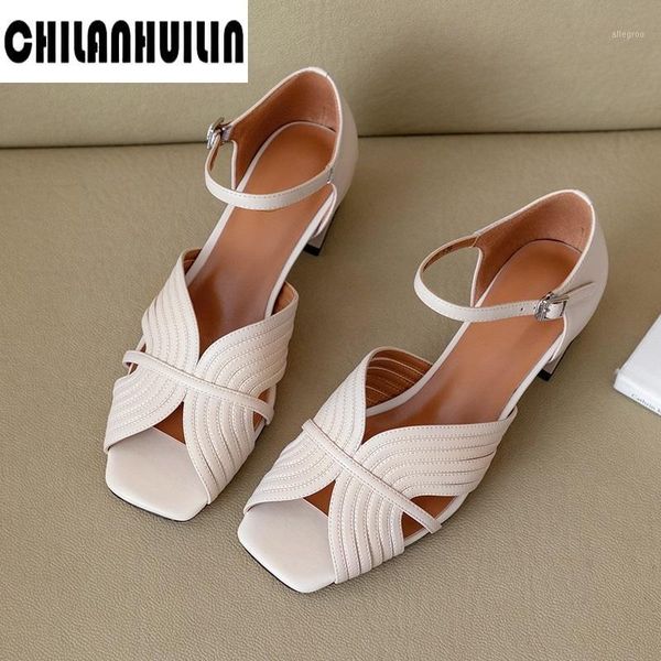 

dress shoes woman 2021 summer genuine leather vintage sandals buckle casual sewing women retro sandalias female ladies platform shoes1, Black