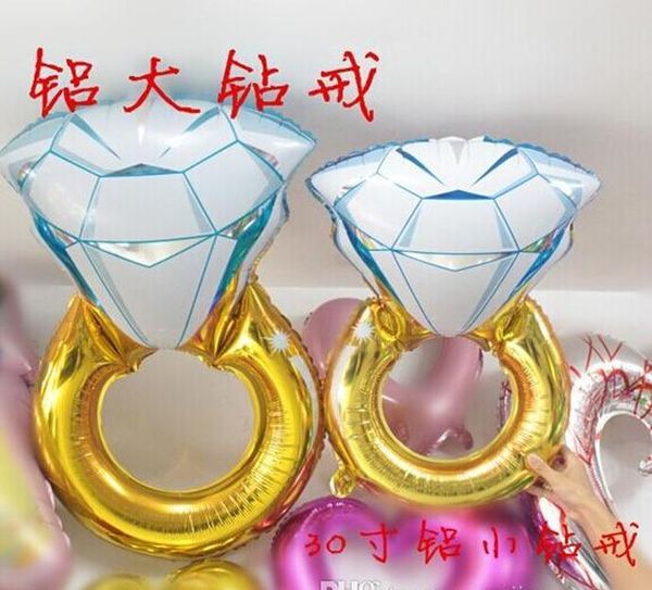 

30inch&43inch ring balloons large diamond ring shape mylar balloon party metallized balloons wedding foil balloon wmtwvx xhlove
